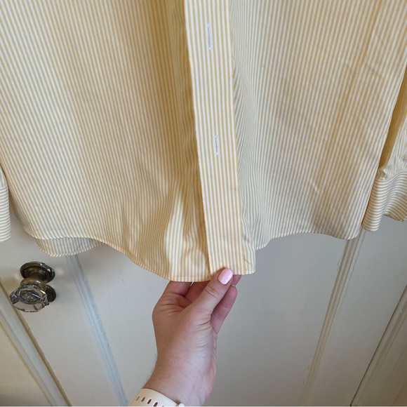 Eddie Bauer Yellow & White Striped Button-Down Collared Long Sleeve Shirt - L - Picture 5 of 12
